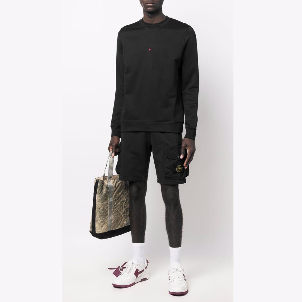 STONE ISLAND Back Logo Rubber Sweatshirt Black Men