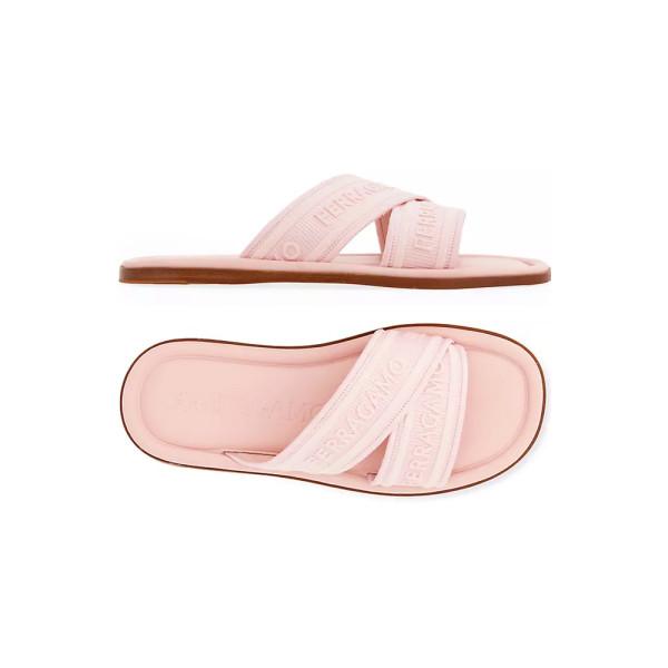 Ferragamo Laurene Logo Slide Sandals Pink 0769517