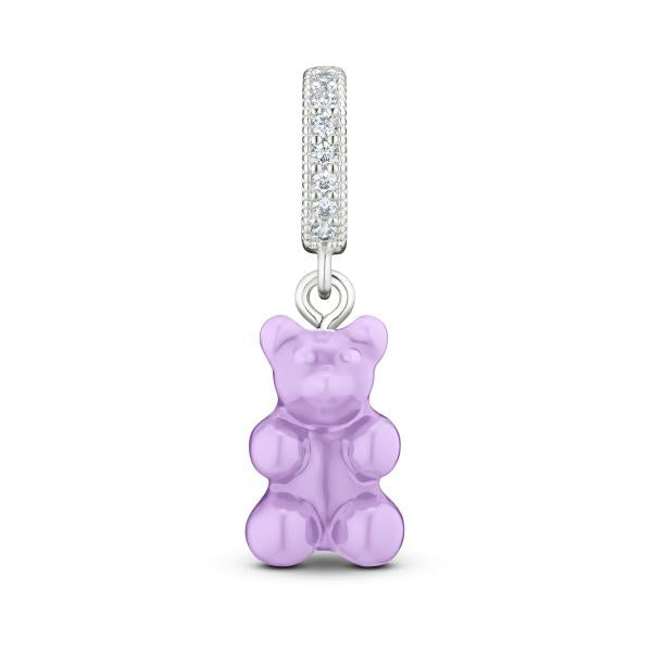 CRYSTAL HAZE Lavender Silver Cubic Pendant Bear Charm Bracelet for Women