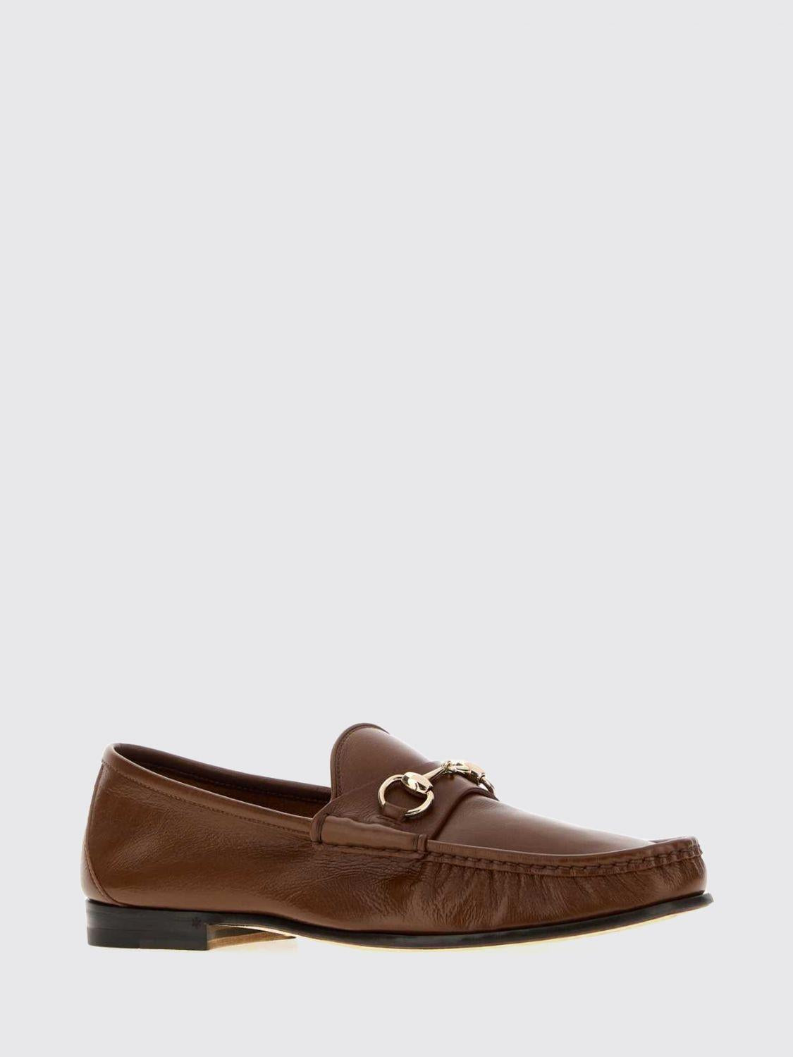 GUCCI Brown Leather Loafers Men’s Dress Shoes