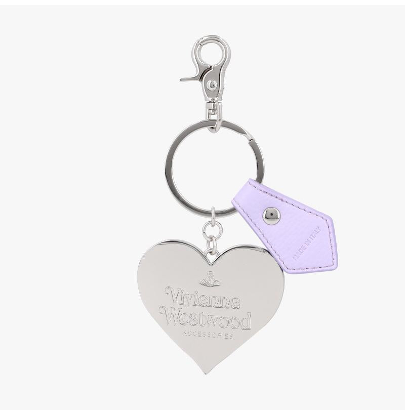 Vivienne Westwood ORB Heart Mirror Keyring Key Holder Pink
