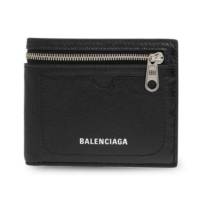 BALENCIAGA Super Busy Leather Bifold Wallet Black Men’s