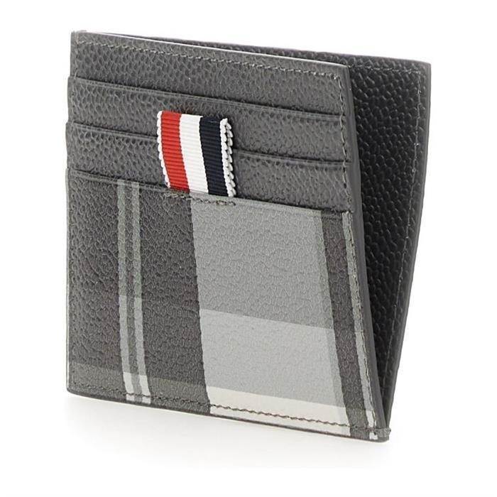 THOM BROWNE Madras Leather Card Holder Wallet MAW220A