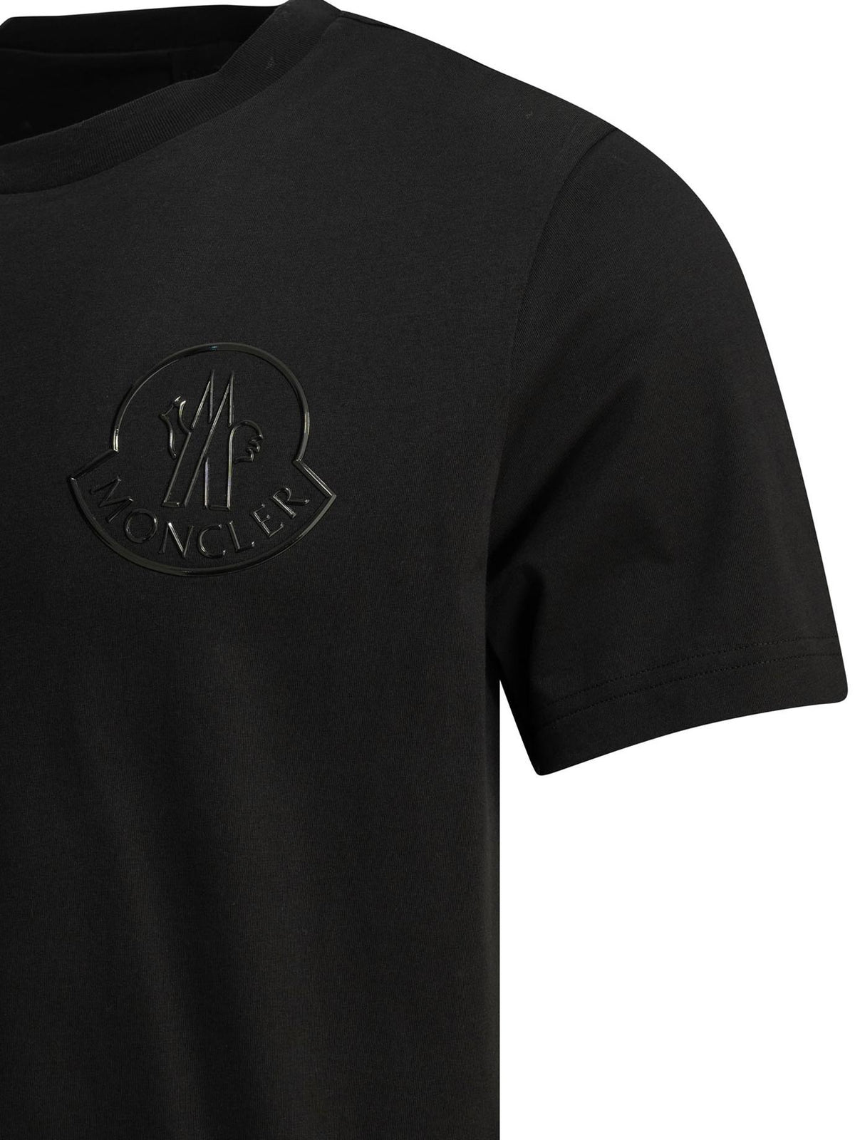 Moncler Black Cotton Short Sleeve T-Shirt for Men