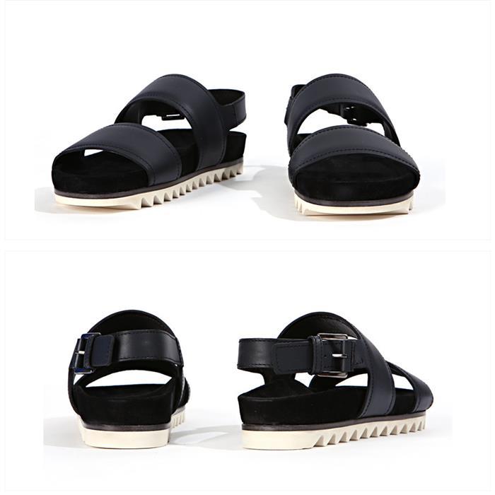 Lanvin Shark Sole Sandals Men’s Black Leather VEEA P16 18