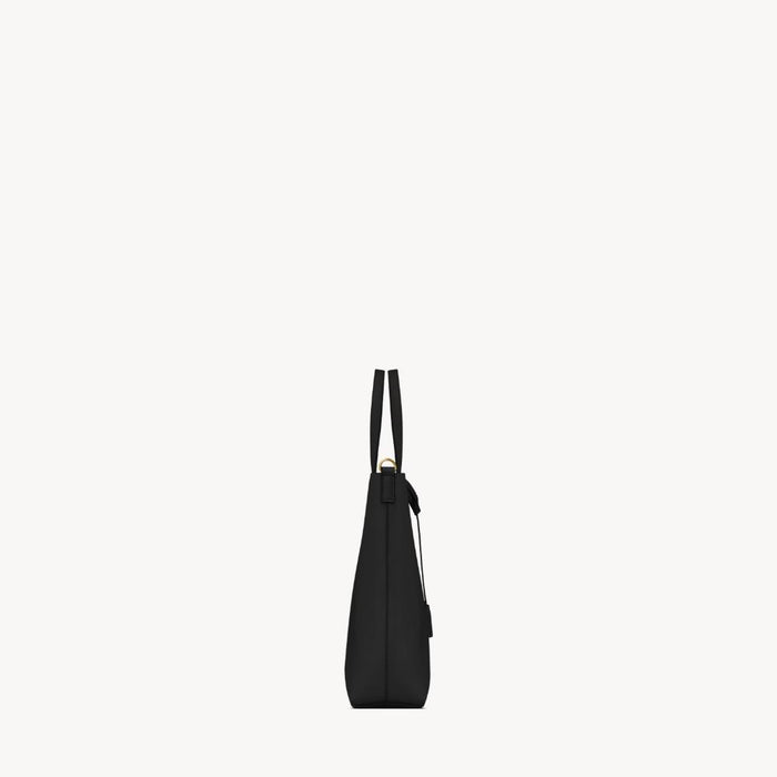 Saint Laurent Black Leather Shopping Tote Bag