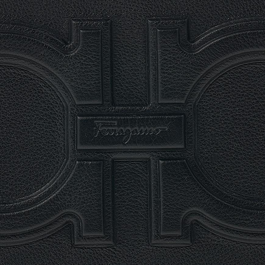 Ferragamo Women’s Double Gancini Pouch 24 1216 NERO 0757932