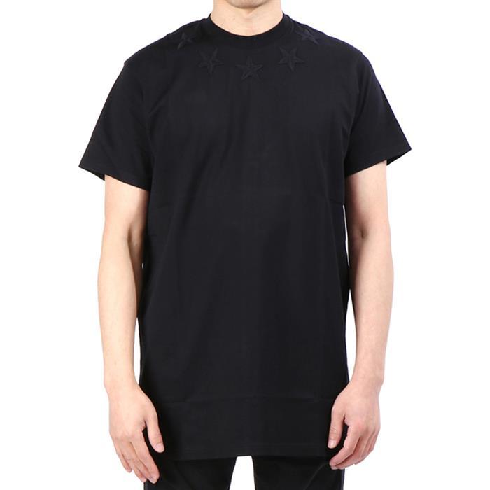 GIVENCHY Black Oversized Star Print Round Neck T-Shirt