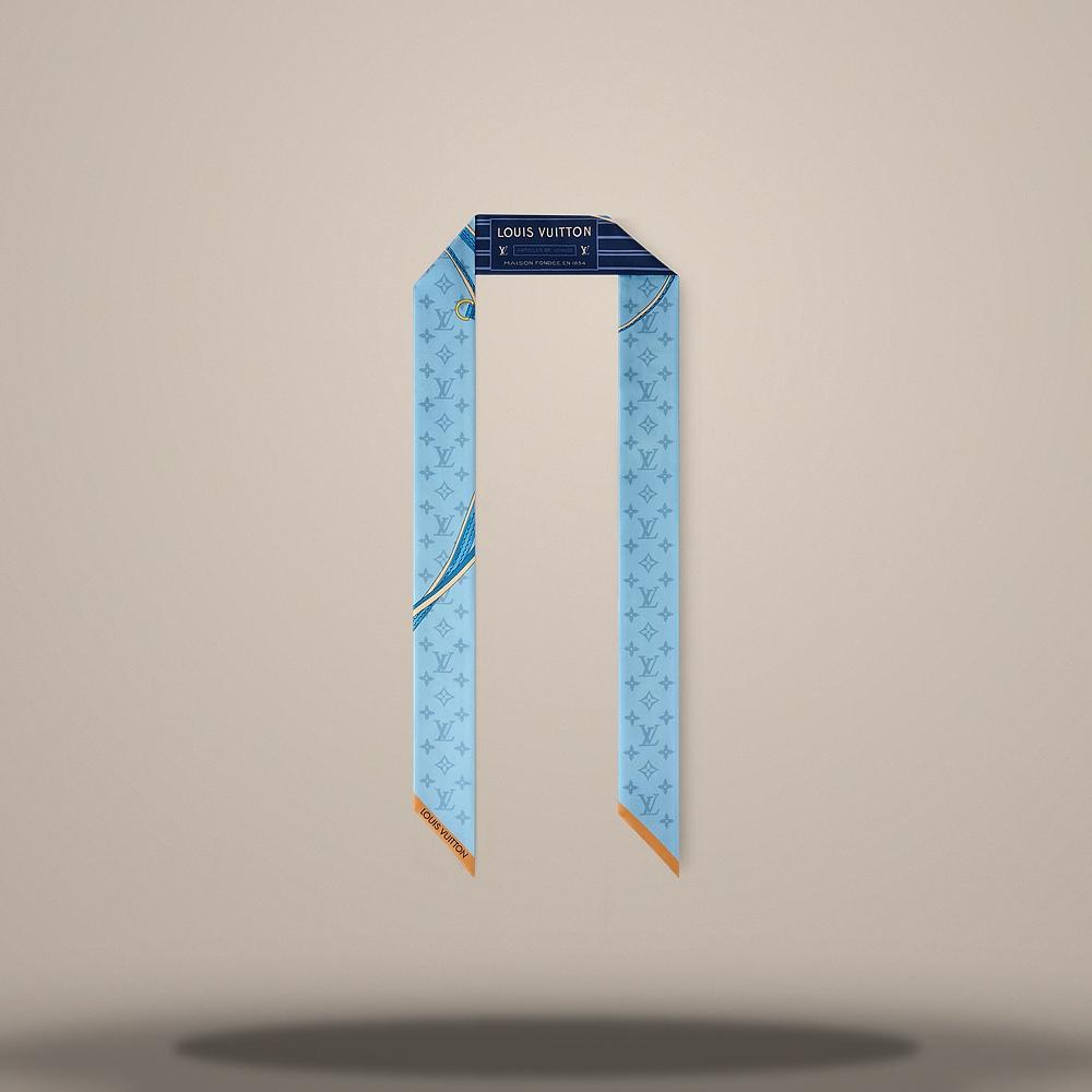 Louis Vuitton My Neverfull BB Light Blue Bandeau Scarf