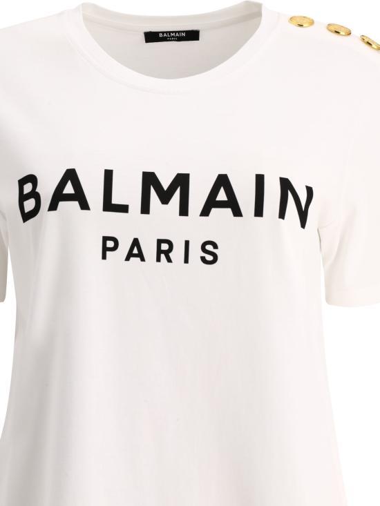 Balmain White Short Sleeve T-Shirt BF1EF005BB 02GAB