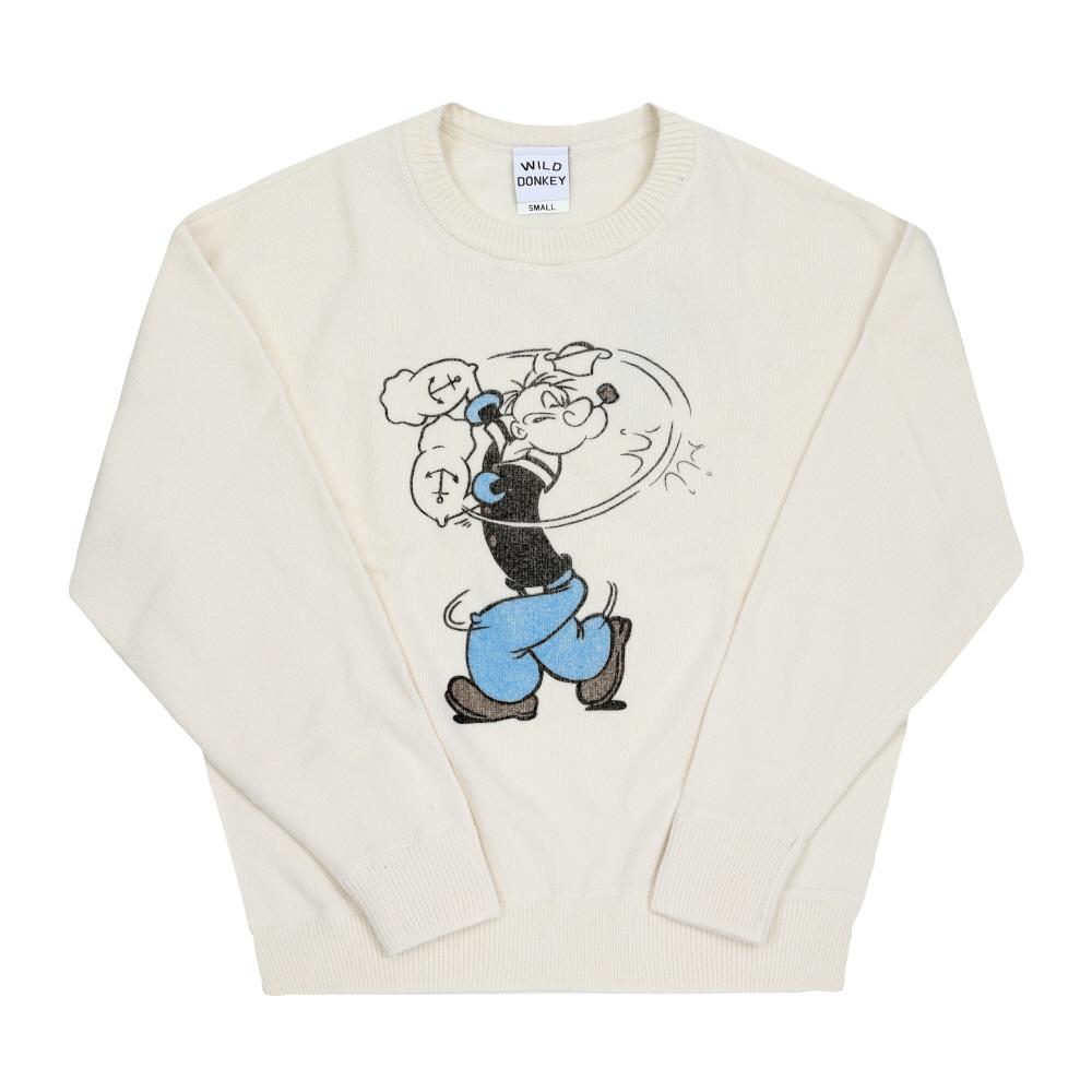Wild Donkey Ecru Knit Sweater Unisex Crewneck