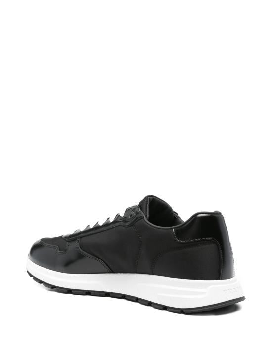 PRADA Leather Low-Top Sneakers Black White Men’s 2EE443 FG0003