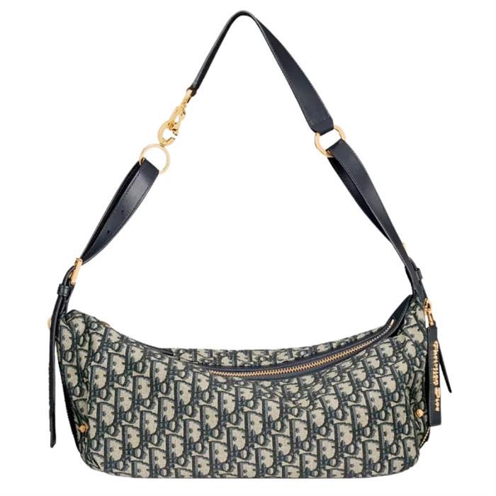 DIOR DJourney Medium Shoulder Bag Brown Canvas Leather Trim M2417UTZQ M928