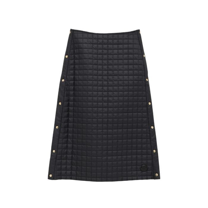 Moncler Square Quilted Puffer Midi Skirt Black