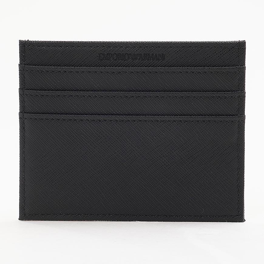 Emporio Armani Men’s Logo Leather Card Holder Wallet Navy