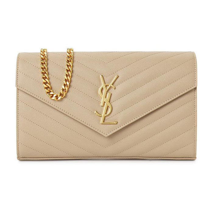 Saint Laurent Cassandra Chain Shoulder Bag for Women Brown Leather