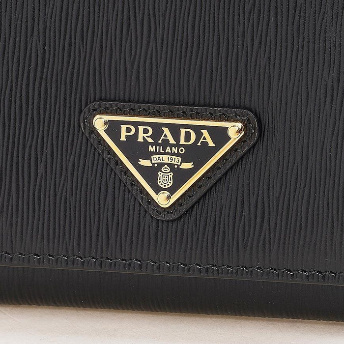 PRADA Vitello Move Black Tri-Fold Wallet