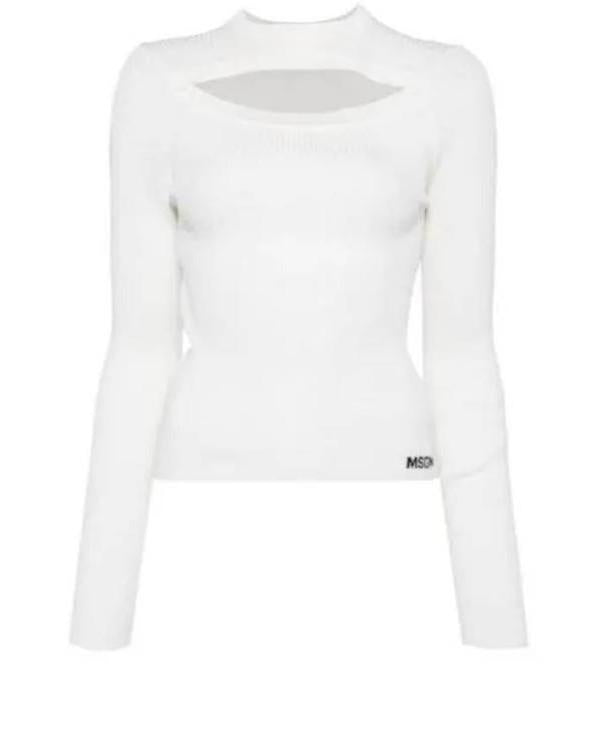 MSGM Ribbed Viscose Crewneck Knit Sweater 3741MDM227 247783 01