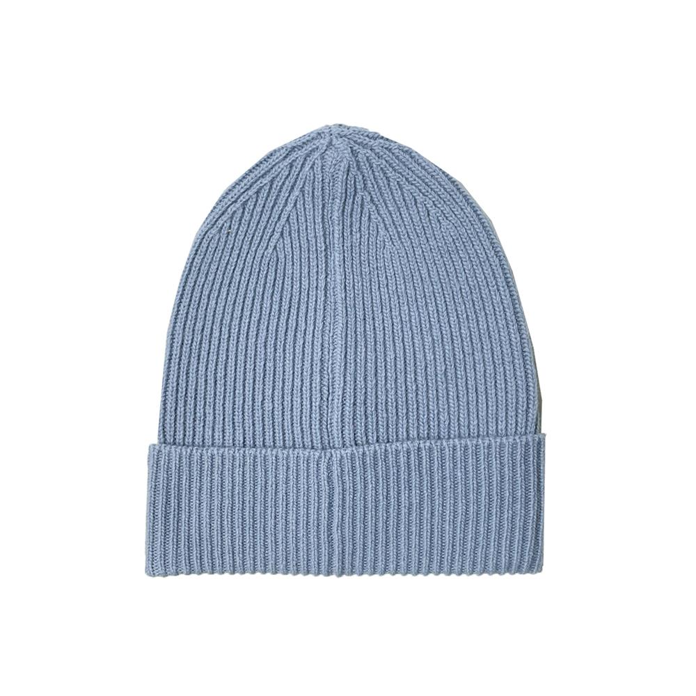 CP Company Logo Embroidered Ribbed Beanie Sky Blue