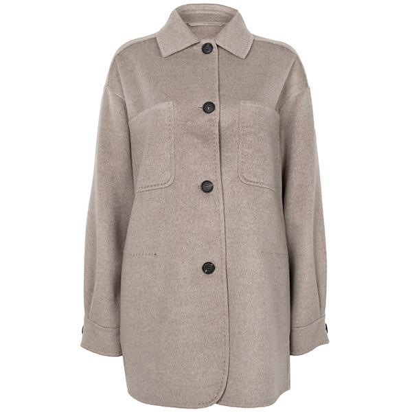 Max Mara Sand Cashmere Panno Overshirt Jacket
