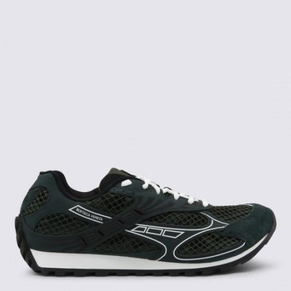 Bottega Veneta Orbit Low-Top Sneakers Green Leather
