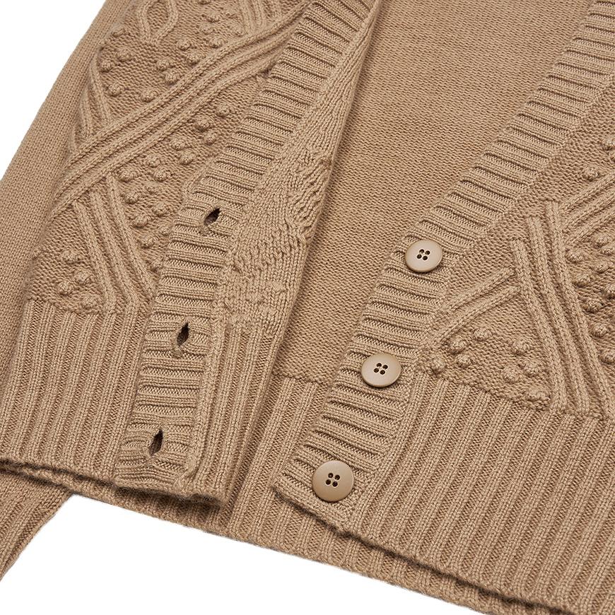 Max Mara Women’s V-Neck Cardigan Lella FW24 Beige Knit