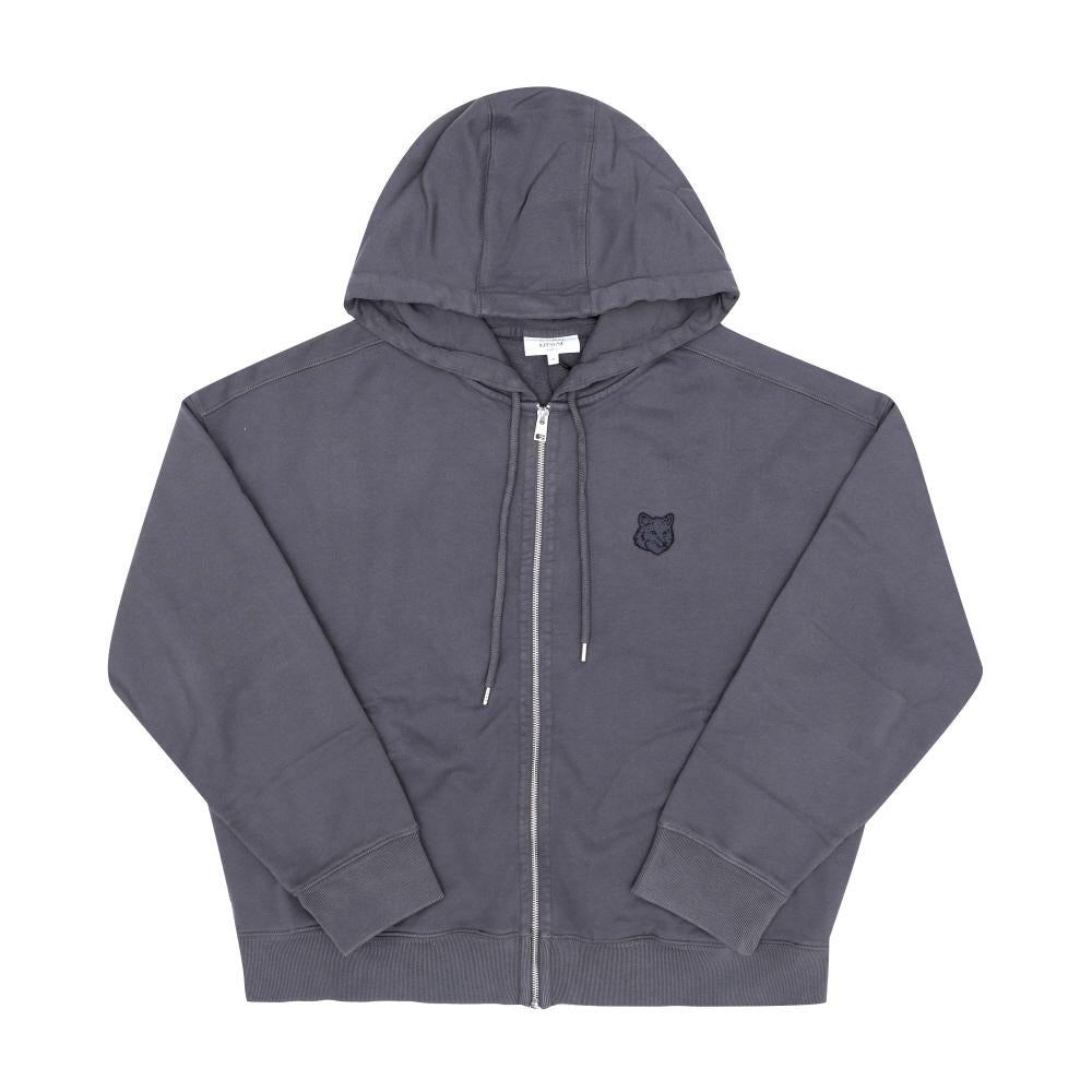 Maison Kitsune Fox Head Zip Hoodie Oversized Black Unisex PM02138 KM0340 P180