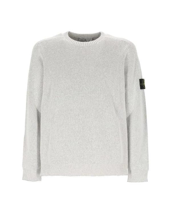 STONE ISLAND Plated Rib Cotton Boucle Crewneck Sweater Men’s