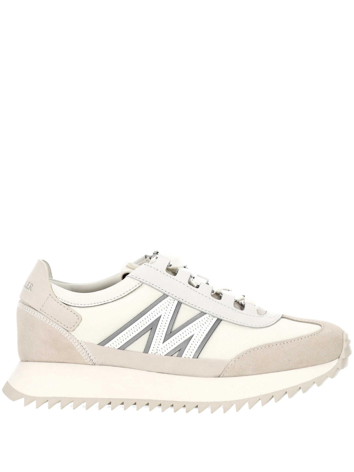 Moncler White Leather Low-Top Sneakers for Women