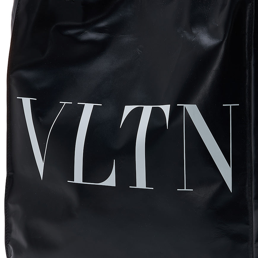 VALENTINO Garavani VLTN Logo Black Leather Unisex Tote Bag