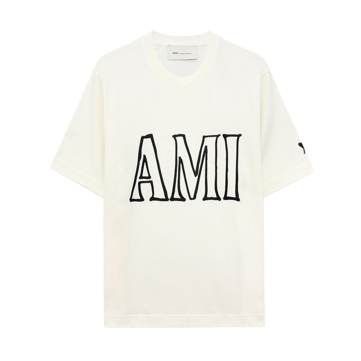 AMI Paris Line Logo Oversized Short Sleeve T-Shirt