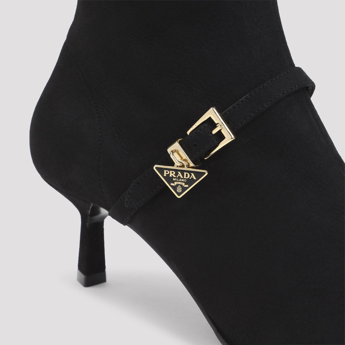 PRADA Black Leather Ankle Boots