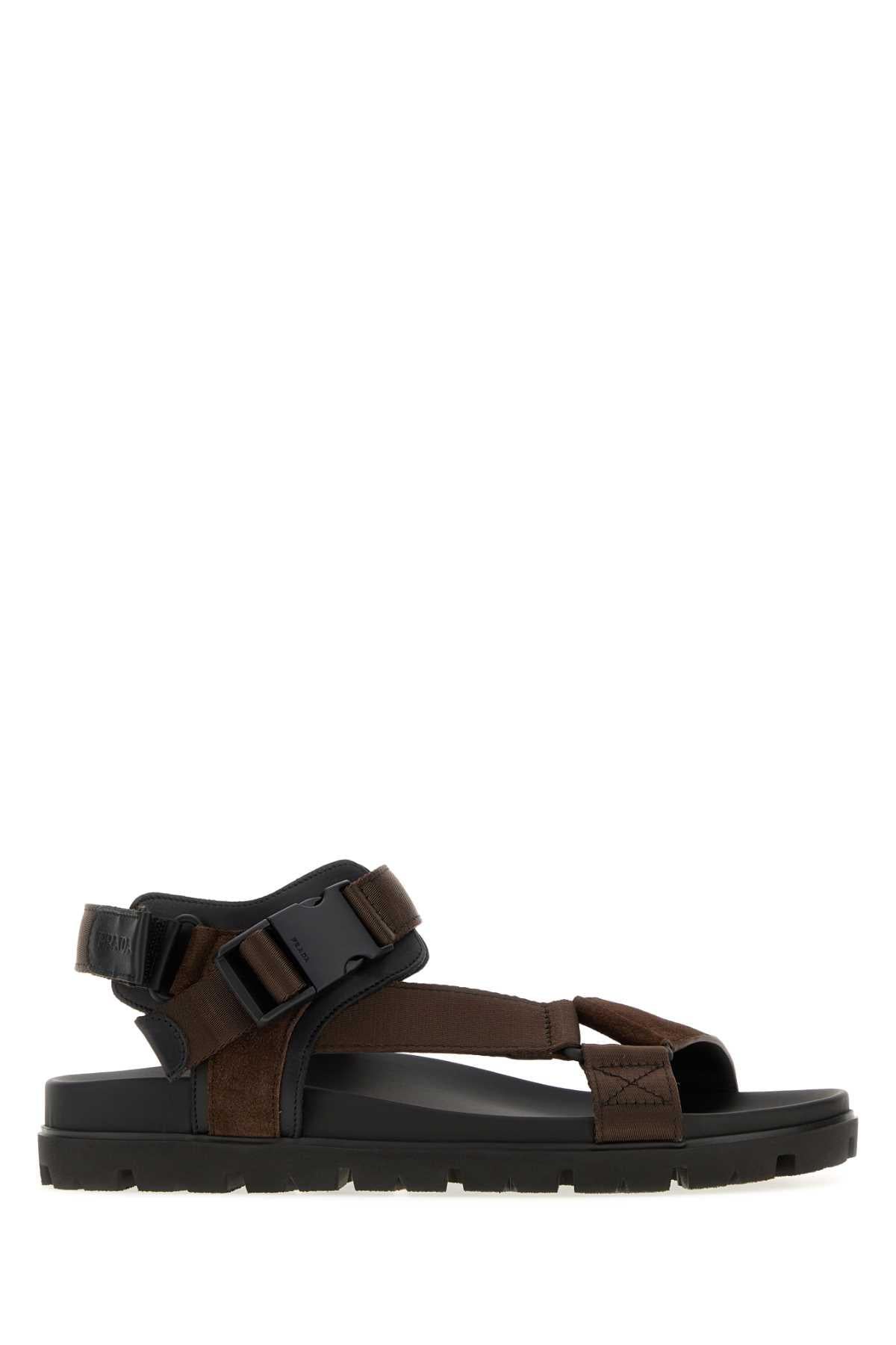 PRADA Black Leather Sandals