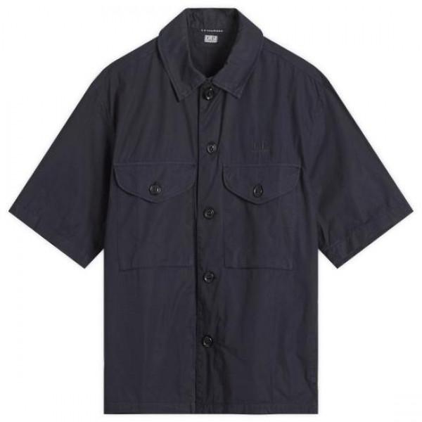 CP Company Poplin Short Sleeve Overshirt Men’s Navy Shirt
