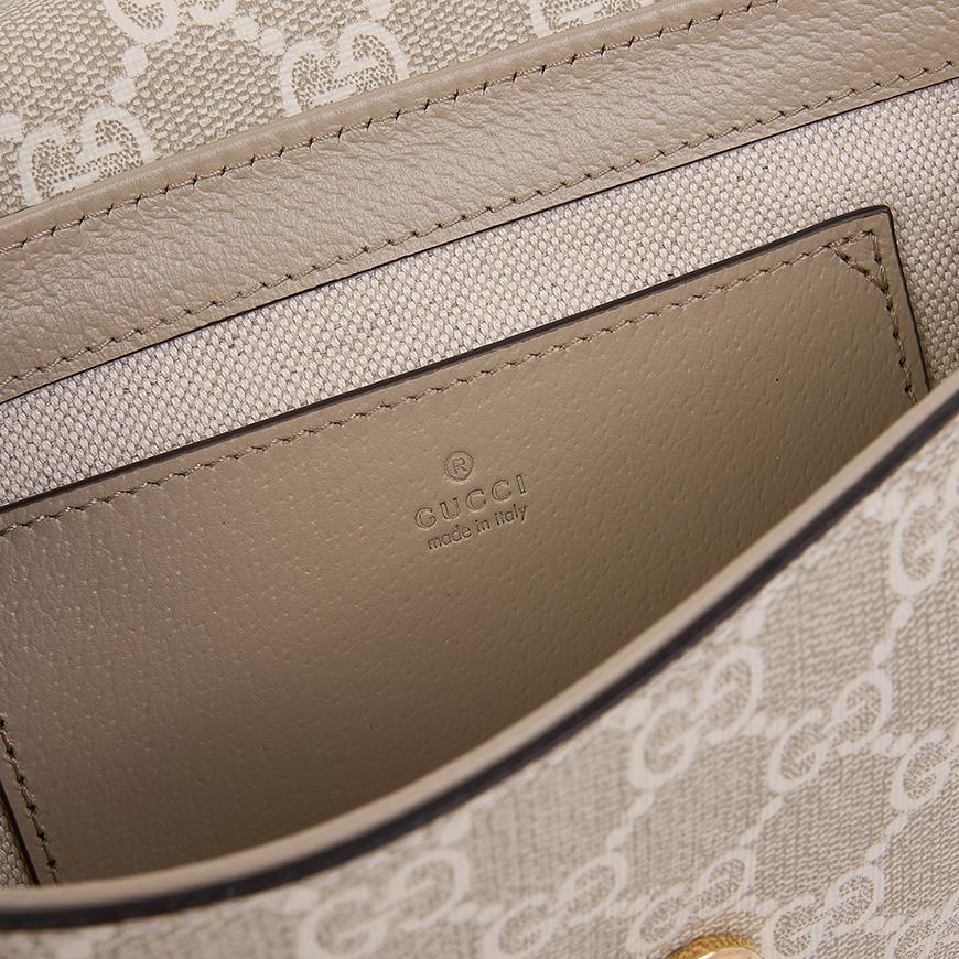GUCCI Ophidia Pochette Shoulder Bag Beige/Brown Canvas Leather