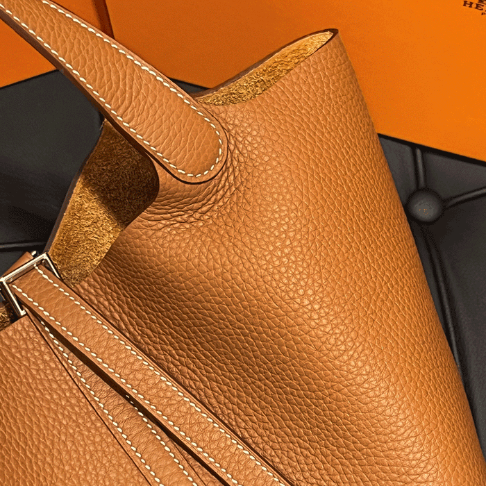 HERMES Picotin Lock Tote Bag Gold Clemence Palladium Hardware 22