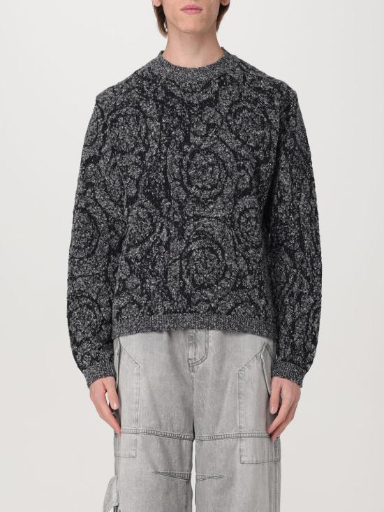 Versace Barocco Cable Knit Crewneck Sweater for Men 10160531A111891B000 1B000