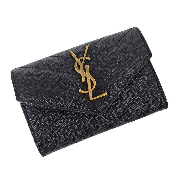 Saint Laurent Matelasse Envelope Quilted Card Holder Black Gol 414404 BOW01 1000