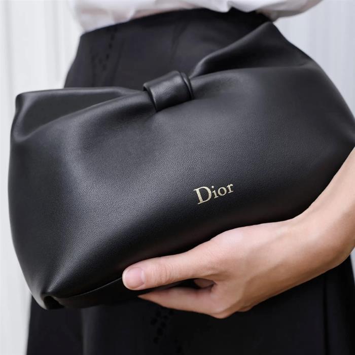 DIOR Bow Small Shoulder Bag Black Leather