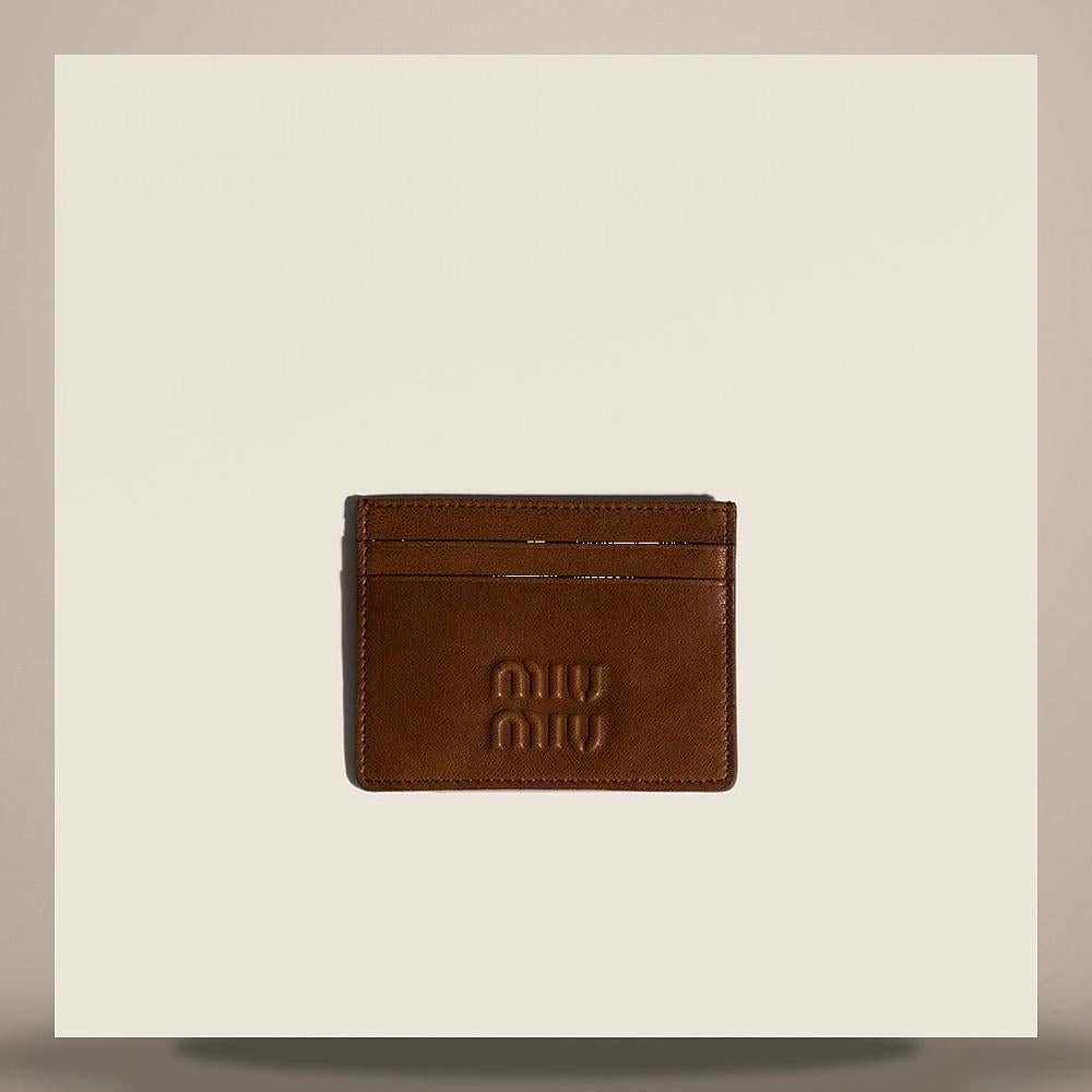 Miu Miu Nappa Leather Card Holder Wallet Pink 5MC076 AEFX F0316