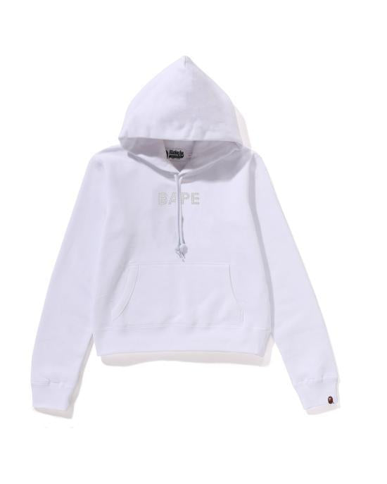 BAPE White Hoodie Pullover Women’s Hooded Sweatshirt 001PPL802004 L