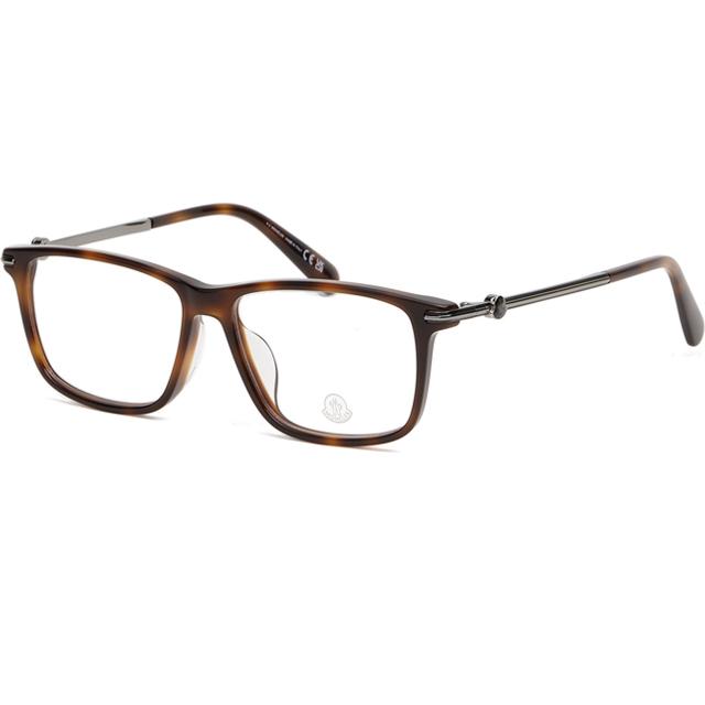 Moncler Tortoise Square Acetate Eyeglasses Asian Fit Unisex ML5205F 052