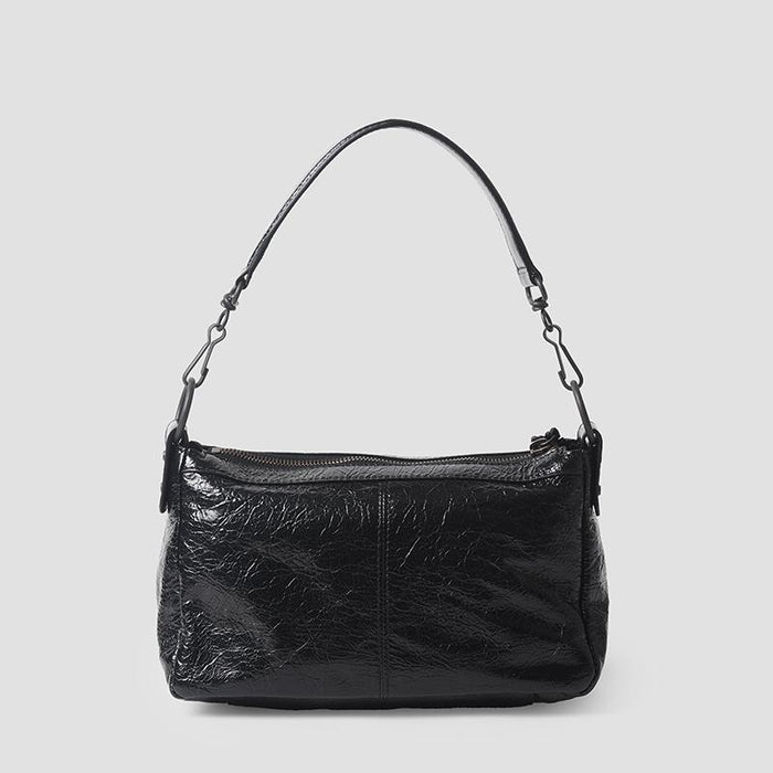 BALENCIAGA Le Cagole Moto Mini Shoulder Bag Black Leather