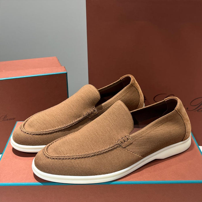 Loro Piana Brown Knitted Work Loafer Moccasins Men’s