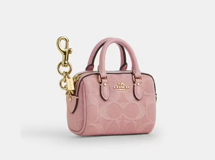 Coach Mini Rowan Bag Charm in Signature Denim Keychain