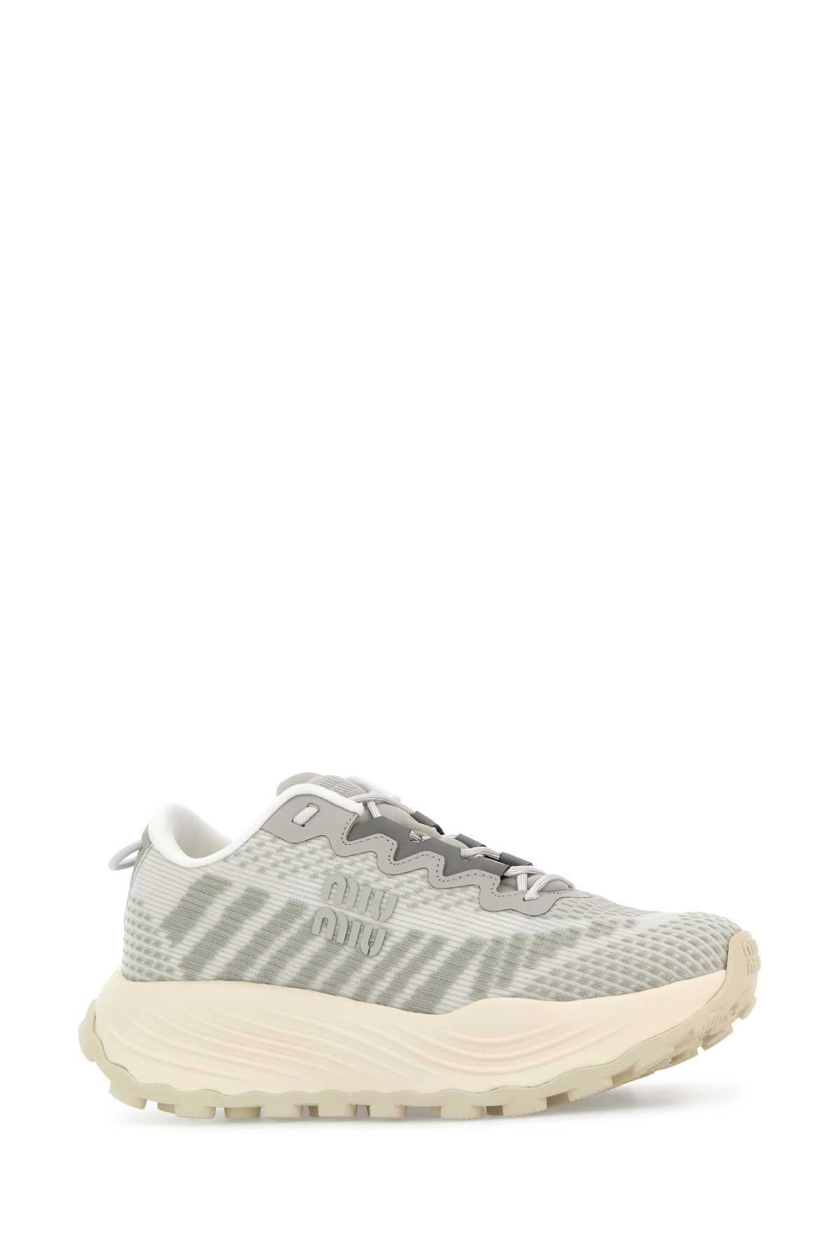Miu Miu Leather Low-Top Sneakers White