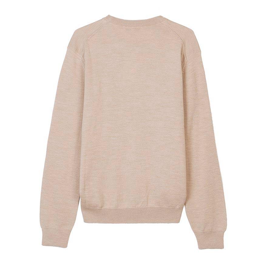 Maison Kitsune Men’s Fox Head Merino Wool Crewneck Sweater N PM00801 KT1181 0429