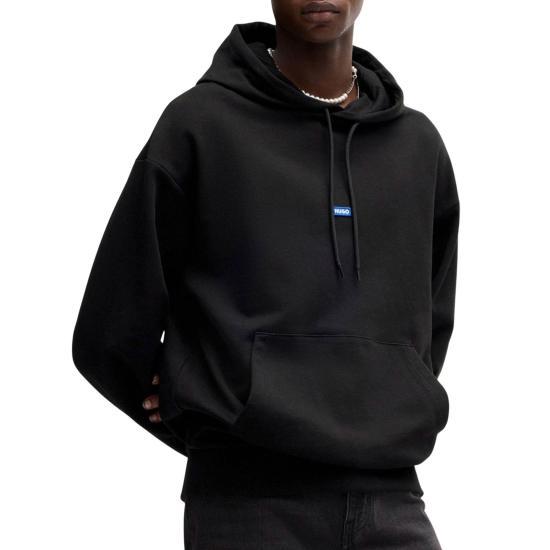 HUGO BOSS Women’s Cotton Fleece Hoodie Pullover Sweatshir 50522374 001 BLACK DOM