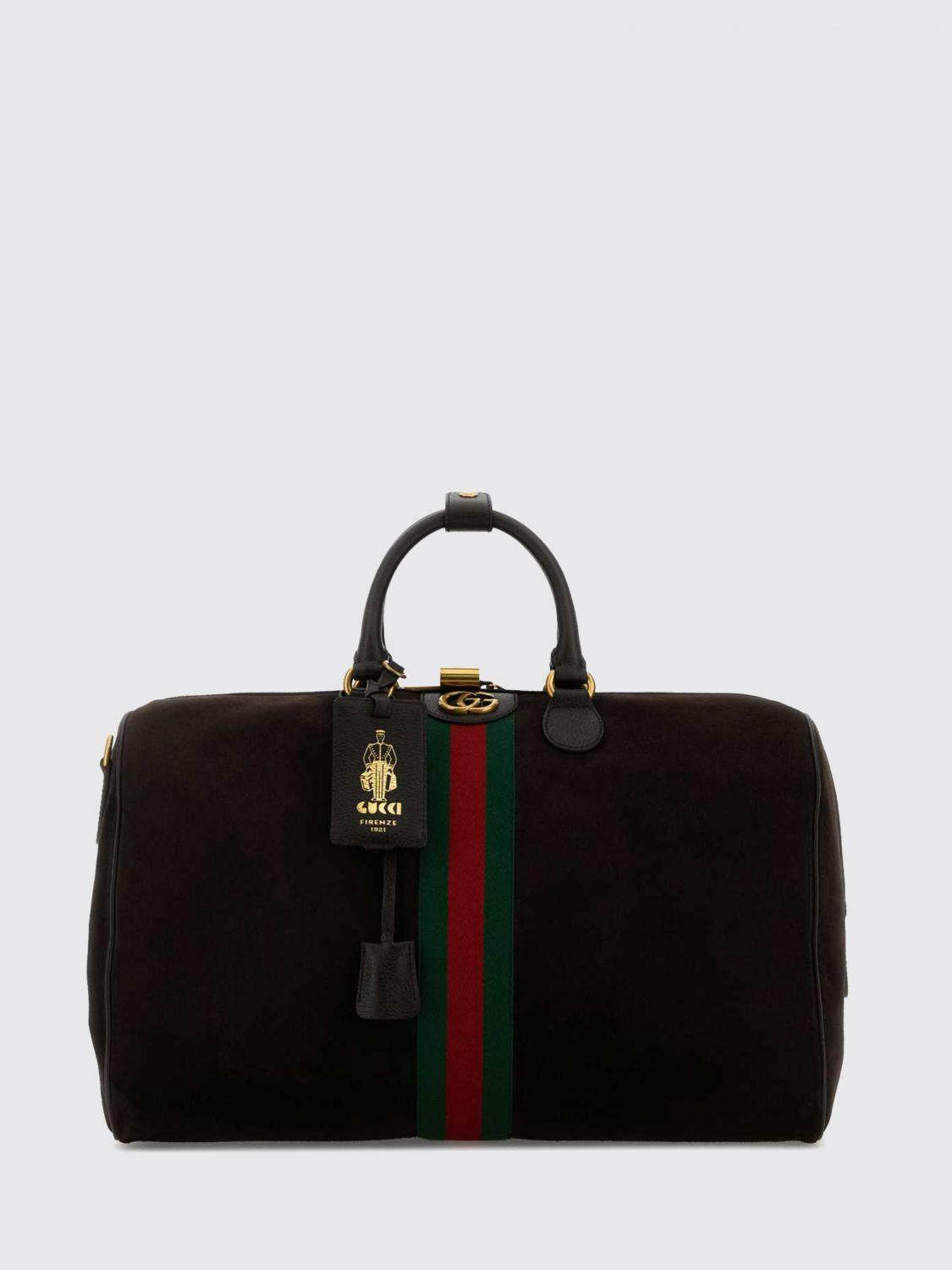 GUCCI Brown Leather Duffle Bag