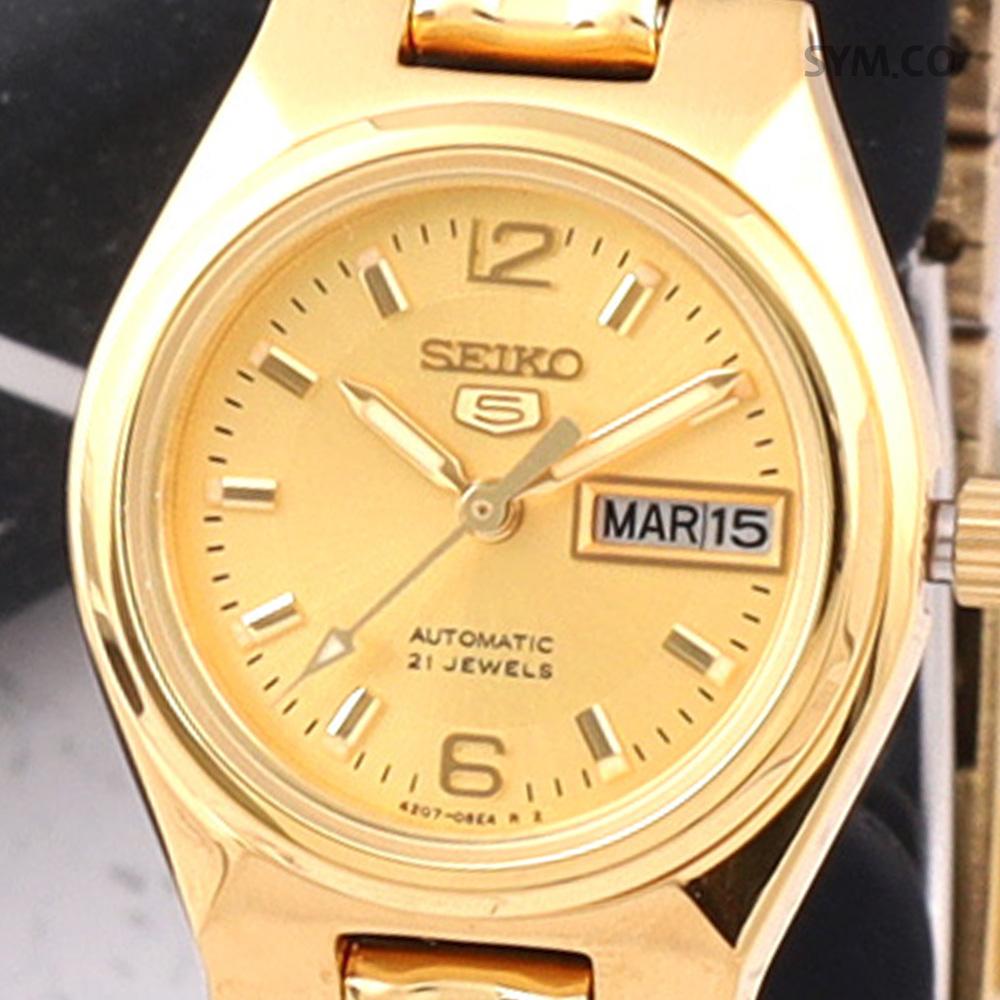 ALBA Gold-Tone Round Automatic Day-Date Women’s Metal Watch SYMK36K1